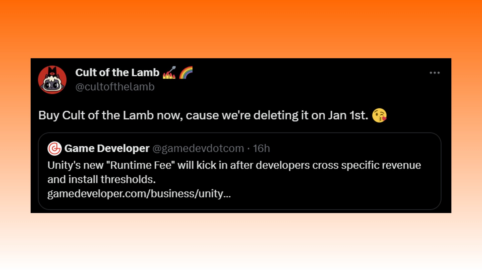 Cult of the Lamb deleted: A statement from Massive Monster, creator of roguelike Cult of the Lamb